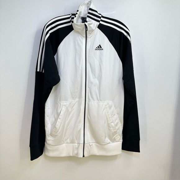 Adidas Mens' Size Med Black and White Zipper Front Track/Warm-Up Jacket to - Picture 1 of 9